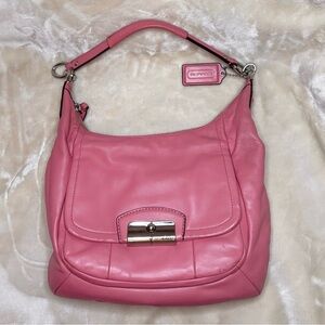 🌸 100% Authentic Y2K Coach F22306 Kristin Pink Rose Leather Hobo Bag